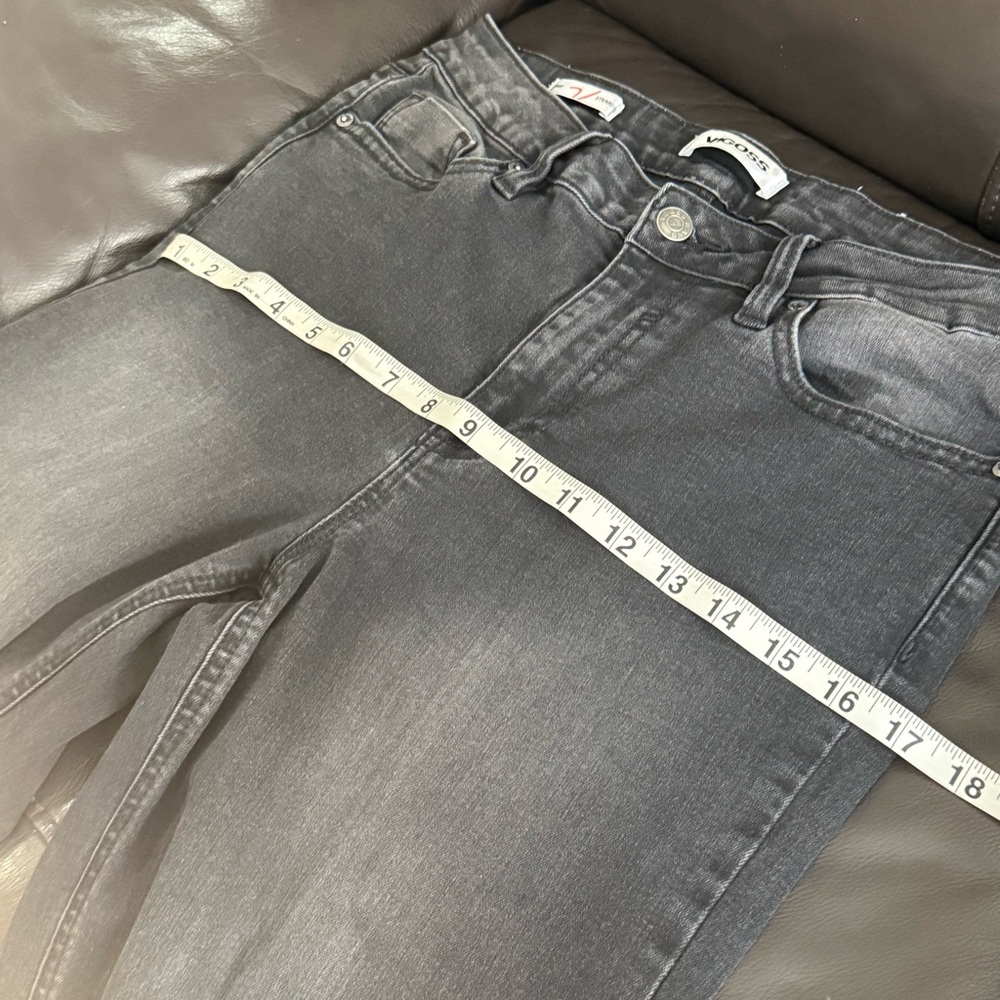 VIGOSS Womens Distressed Crop Jeans Size 27 Waist Straight Stretch Charcoal - Picture 12 of 16